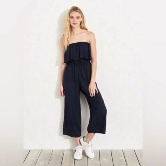 Hollister Pants - Hollister Strapless Navy Jumpsuit